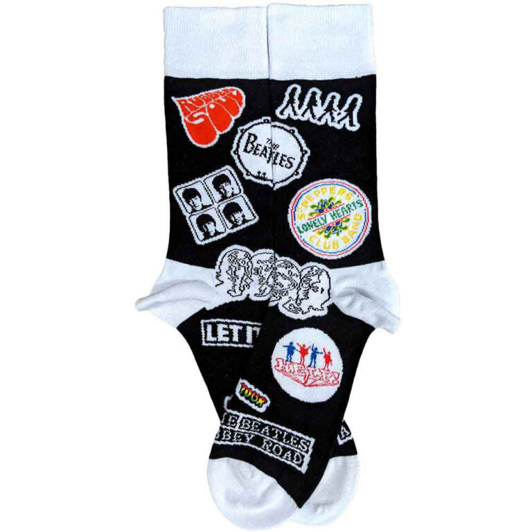The Beatles Unisex Icons Black UK Size 4 – 7 Socks