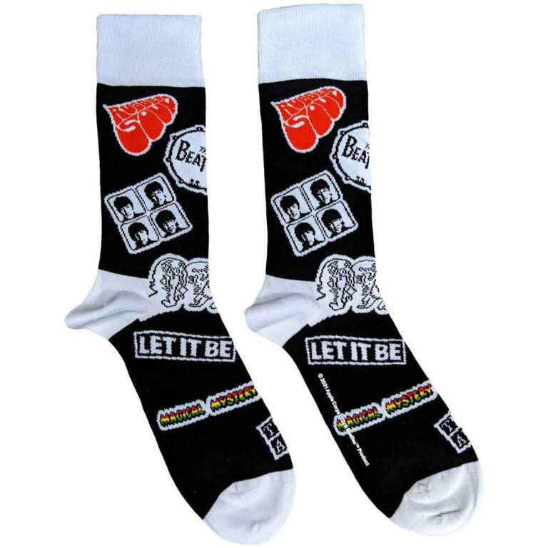 The Beatles Unisex Icons Black UK Size 4 – 7 Socks