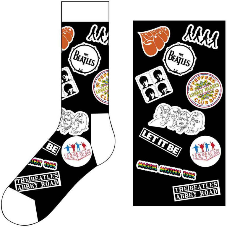 The Beatles Unisex Icons Black UK Size 7 – 11 Socks