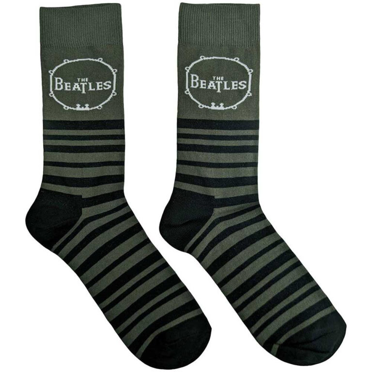 The Beatles Unisex Drum & Stripes Green UK Size 6 – 11 Socks