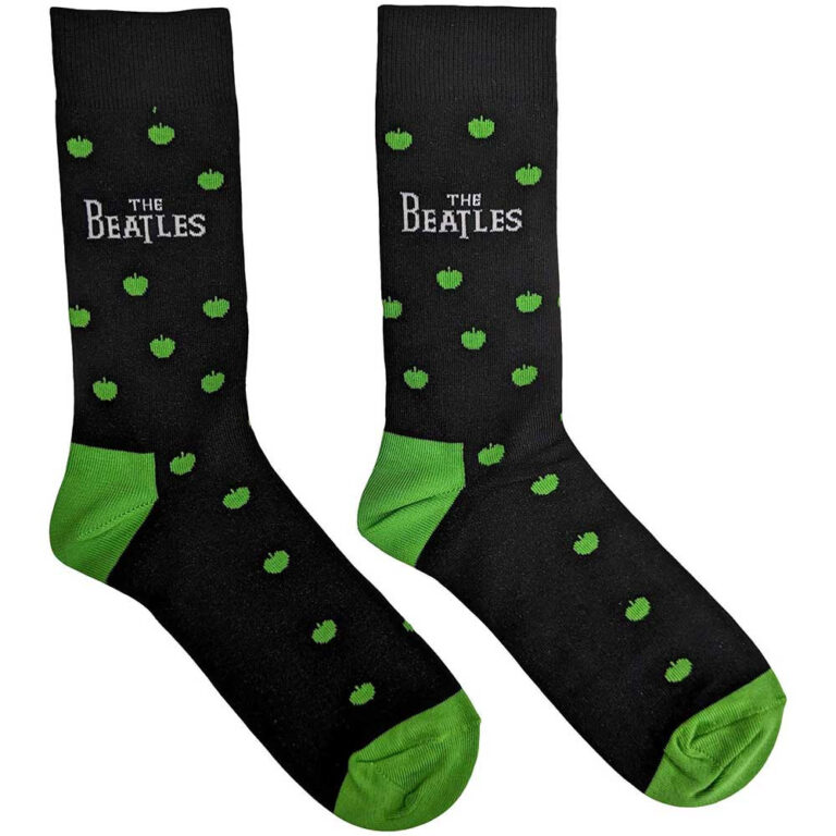The Beatles Unisex Drop T & Apples Black UK Size 6 – 11 Socks