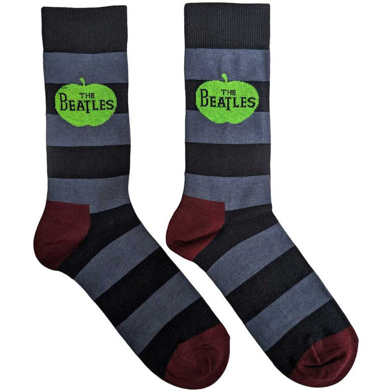 The Beatles Unisex Apple & Stripes Blue UK Size 6 – 11 Socks