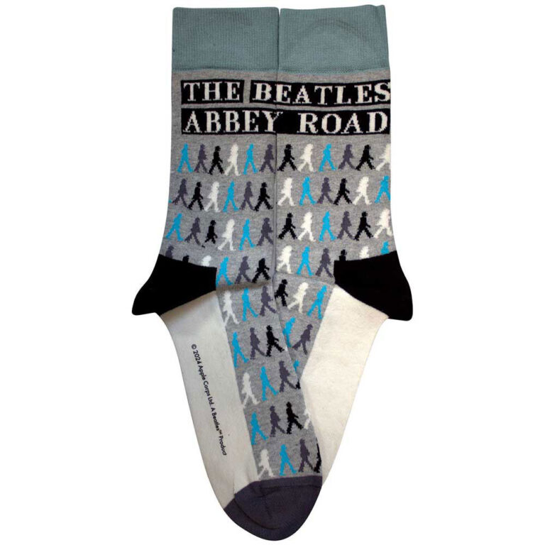 The Beatles Unisex Abbey Road Colours Crossing Repeat Grey UK Size 4 – 7 Socks