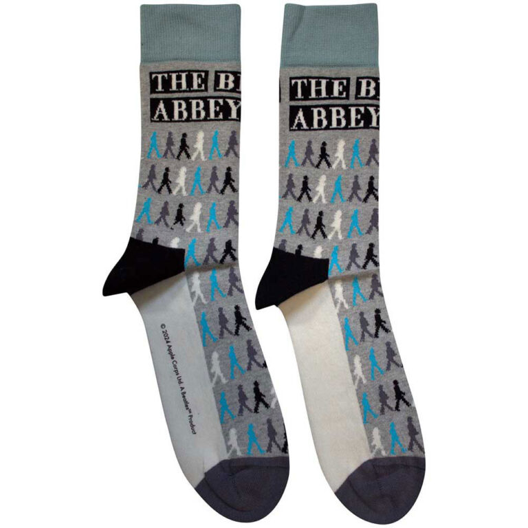 The Beatles Unisex Abbey Road Colours Crossing Repeat Grey UK Size 4 – 7 Socks