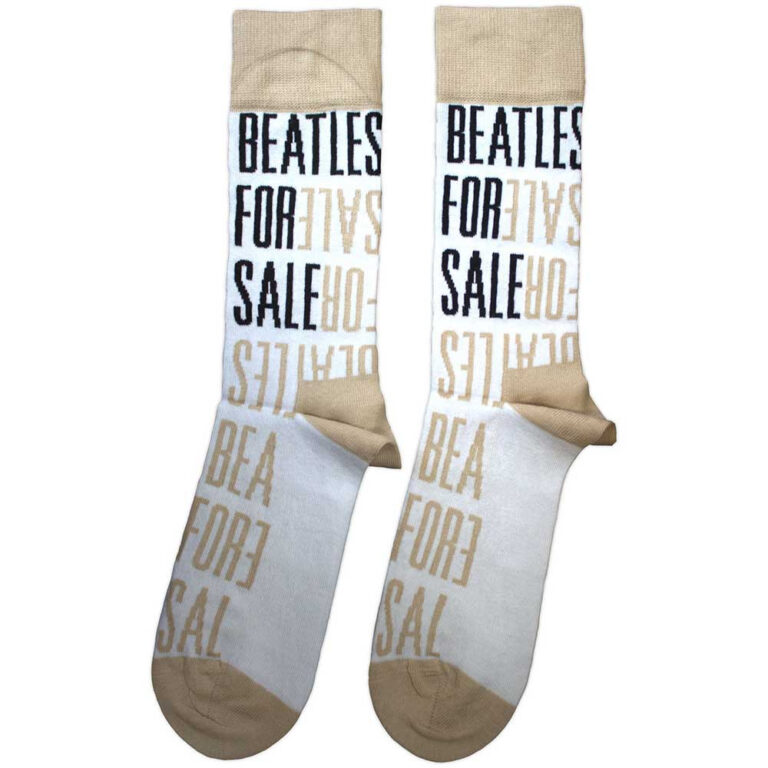 The Beatles Unisex For Sale Text Repeat White Socks