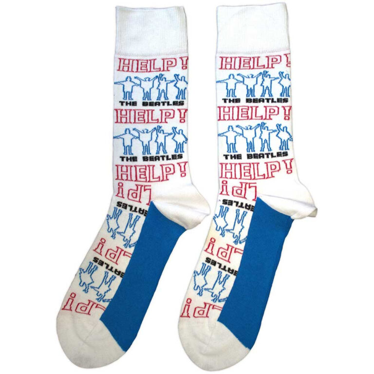 The Beatles Unisex Help! Outlines Repeat White Socks