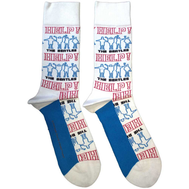 The Beatles Unisex Help! Outlines Repeat White Socks