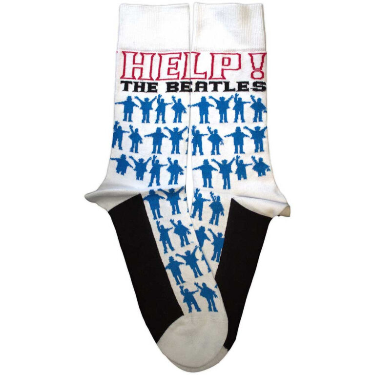The Beatles Unisex Help Silhouettes Repeat White Socks