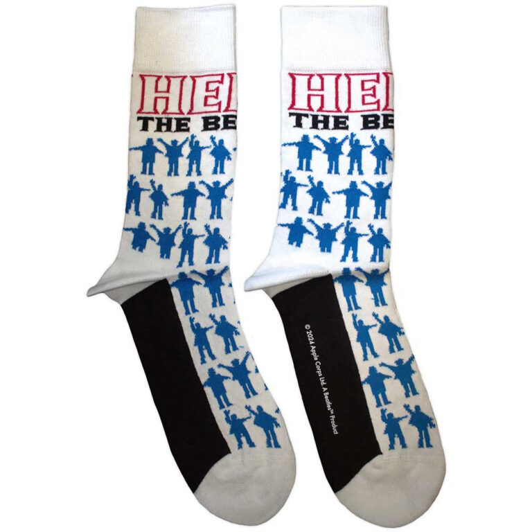 The Beatles Unisex Help Silhouettes Repeat White Socks