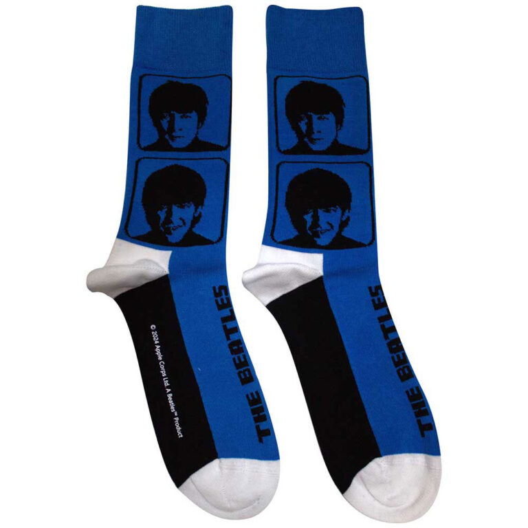 The Beatles Unisex A Hard Day’s Night Headshots Blue UK Size 4 – 7 Socks