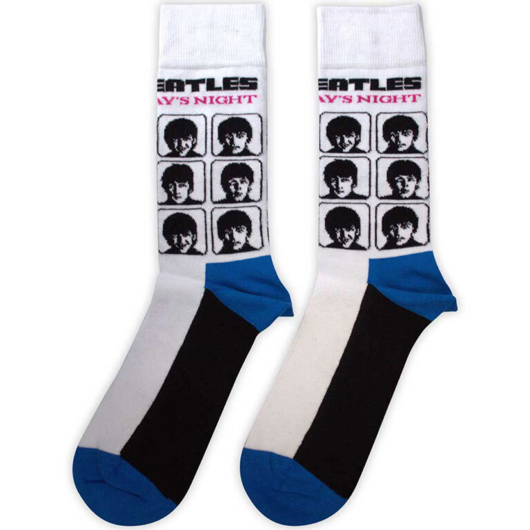 The Beatles Unisex A Hard Day’s Night Album White UK Size 4 – 7 Socks