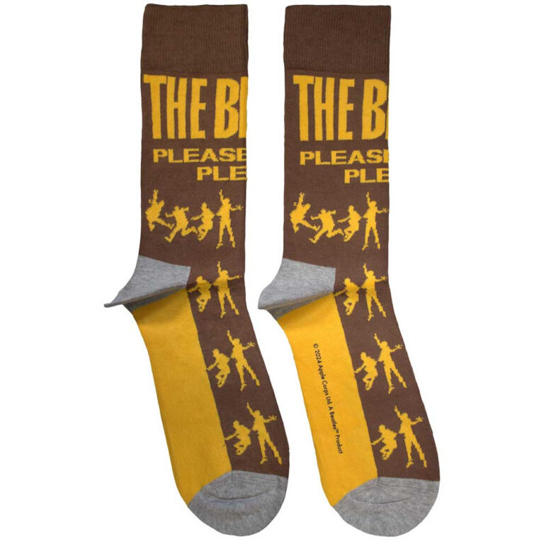 The Beatles Unisex Please Please Me Silhouettes Brown Socks