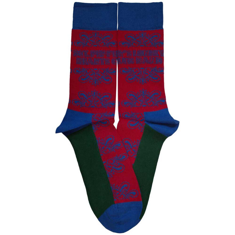 The Beatles Unisex Sgt Pepper Text Outlines Red Socks