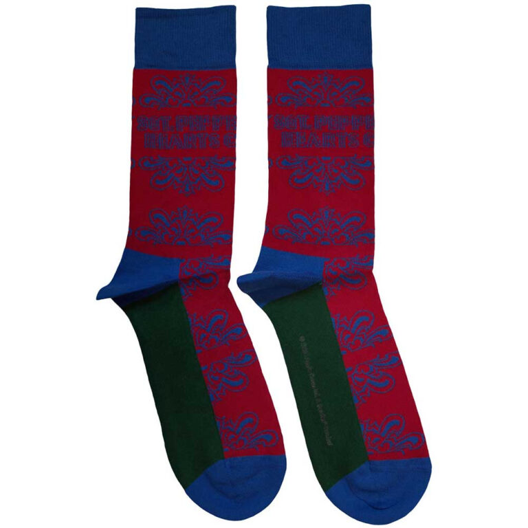 The Beatles Unisex Sgt Pepper Text Outlines Red Socks