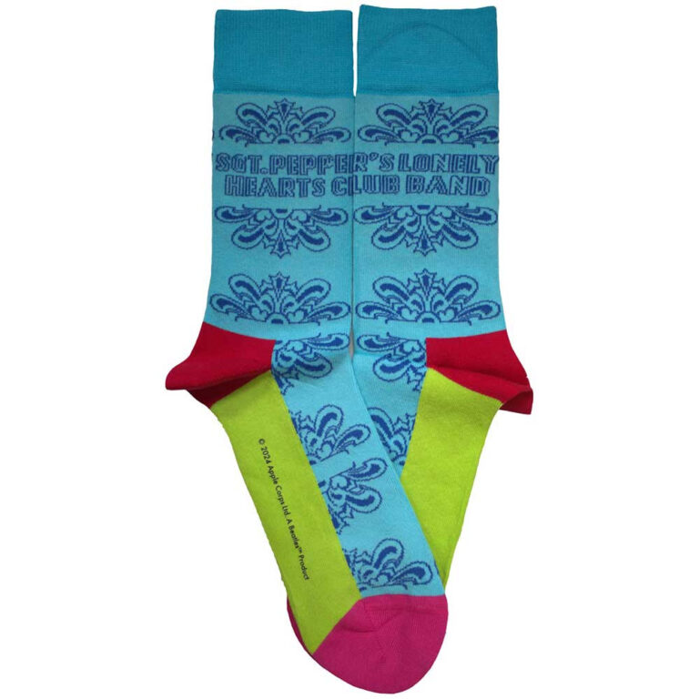 The Beatles Unisex Sgt Pepper Text Outlines Light Blue Socks
