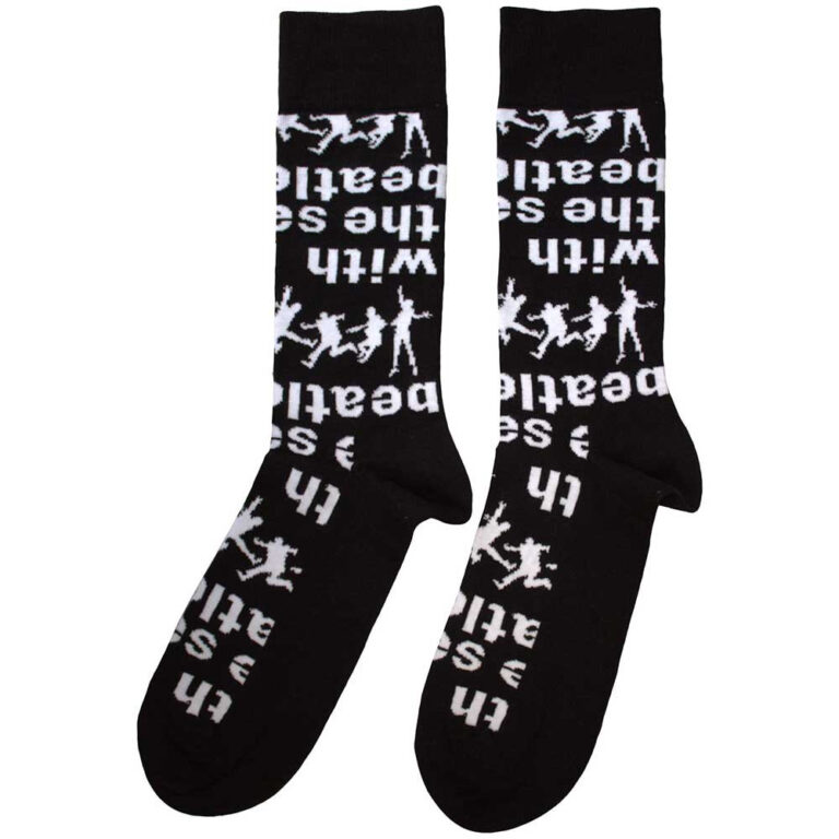 The Beatles Unisex With The Beatles Silhouettes Repeat Black Socks