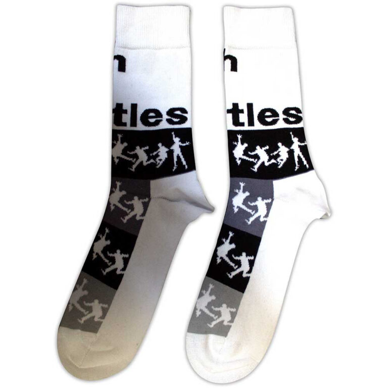 The Beatles Unisex With The Beatles Silhouette Stripes White UK Size 7 – 11 Socks