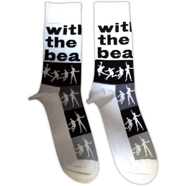 The Beatles Unisex With The Beatles Silhouette Stripes White UK Size 7 – 11 Socks