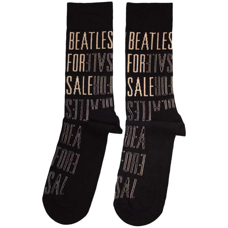 The Beatles Unisex For Sale Text Outlines Repeat Black Socks