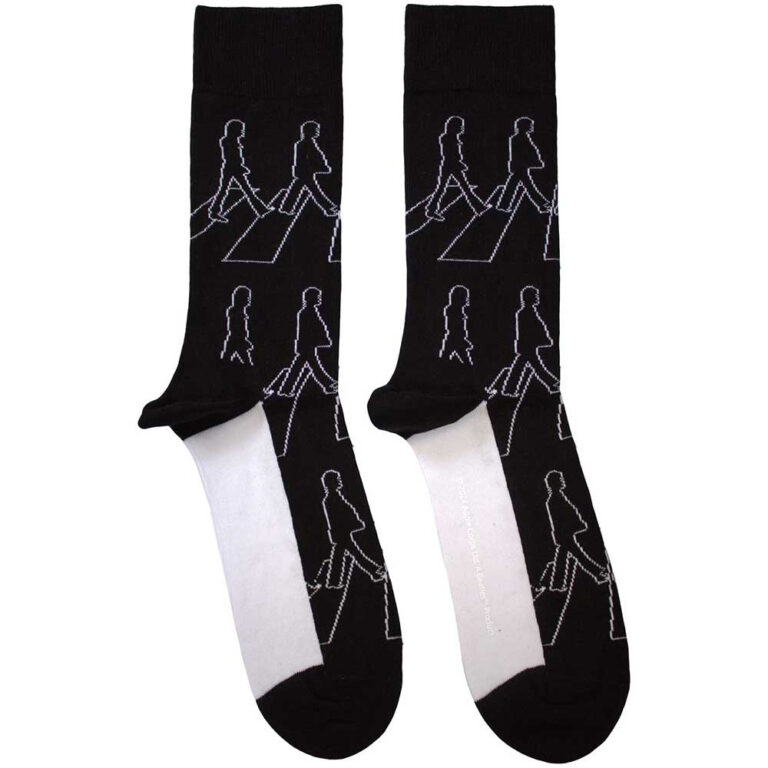 The Beatles Unisex Abbey Road Outlines Black Socks