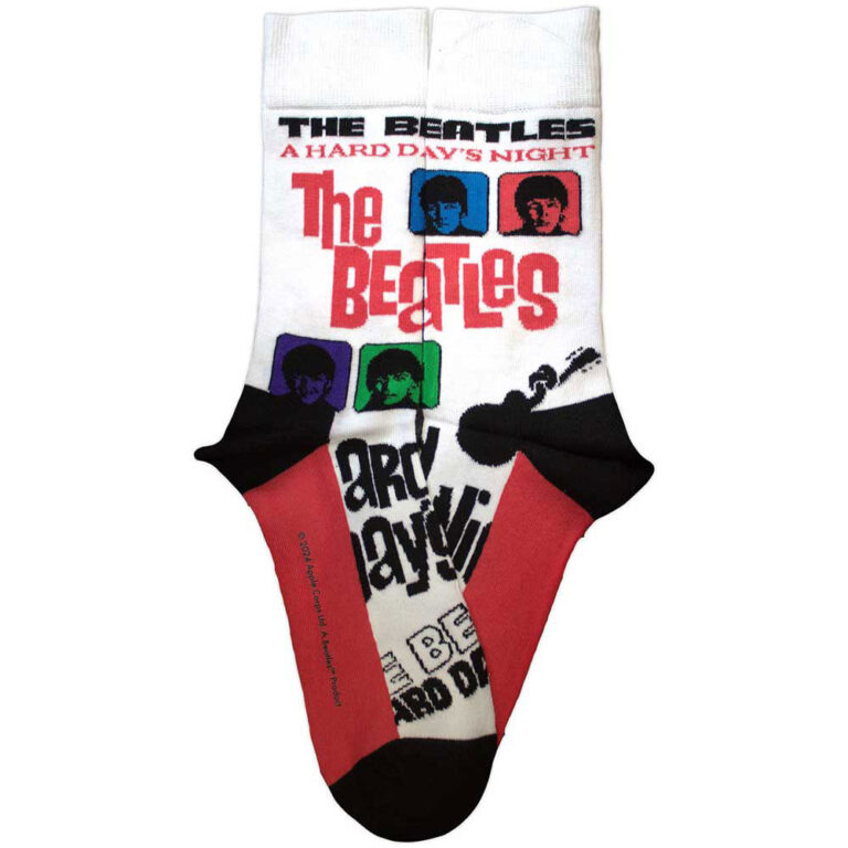 The Beatles Unisex A Hard Day’s Night Colours White UK Size 4 – 7 Socks