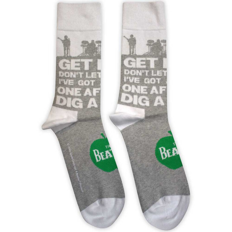 The Beatles Unisex Rooftop Silhouettes & Apple Grey Socks