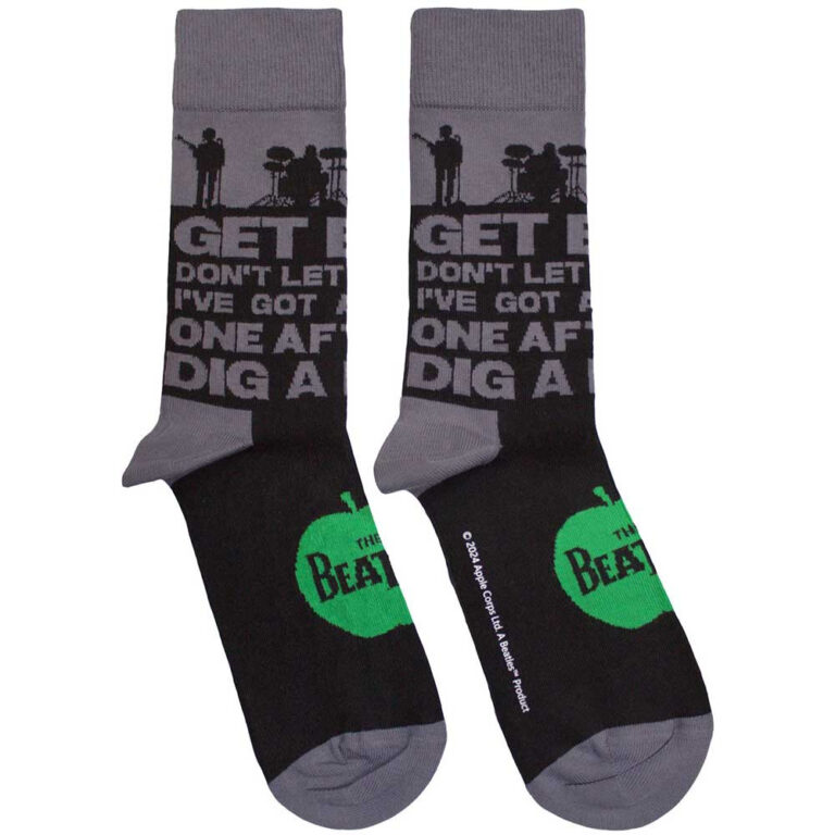 The Beatles Unisex Rooftop Silhouettes & Apple Black Socks