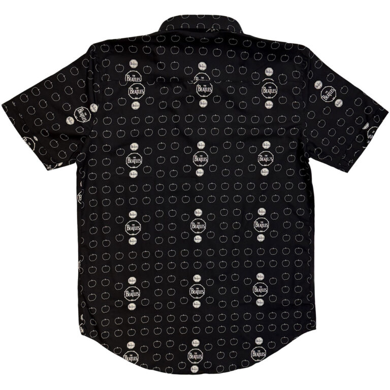 The Beatles Drum & Apples Black All Over Print T-Shirt