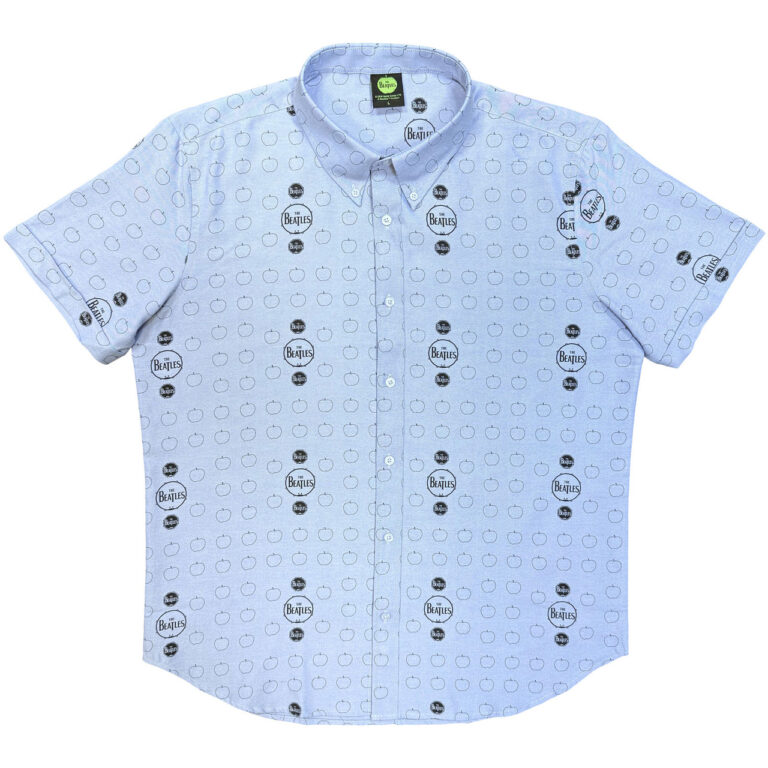 The Beatles Drum & Apples Oxford Blue All Over Print T-Shirt