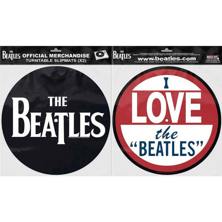 The Beatles Drop T Logo & I Love Turntable Slipmat Set