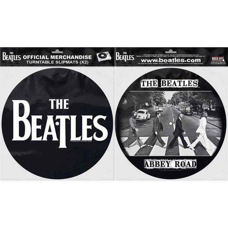 The Beatles Drop T Logo & Abbey Road Turntable Slipmat Set