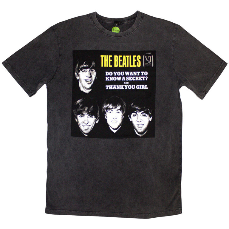 The Beatles VJ Secret Sleeve Charcoal Grey T-Shirt