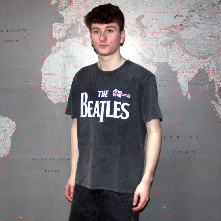 The Beatles Guitar & Drop T Charcoal Grey T-Shirt