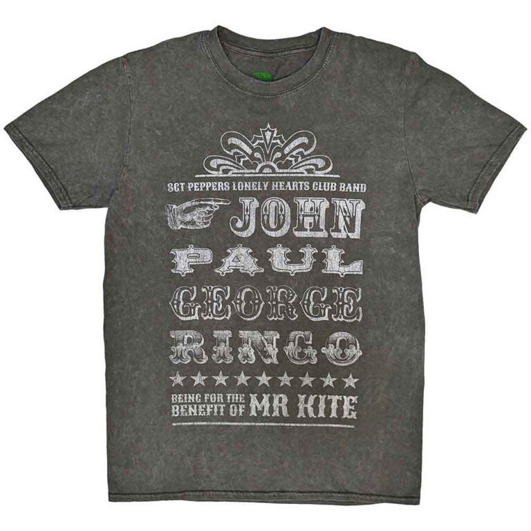 The Beatles Mr Kite Snow Wash Charcoal Grey Wash Collection T-Shirt