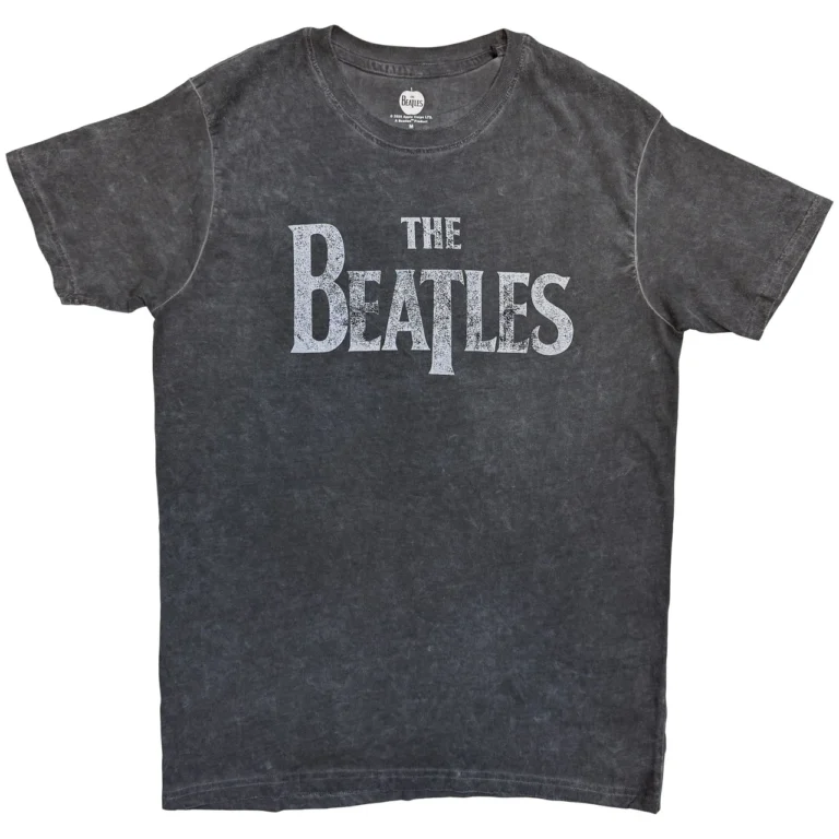 The Beatles Drop T Logo Snow Wash Charcoal Grey Wash Collection T-Shirt