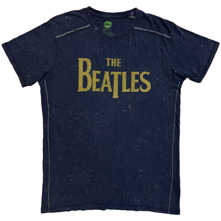 The Beatles Drop T Logo Snow Wash Navy Blue Wash Collection T-Shirt