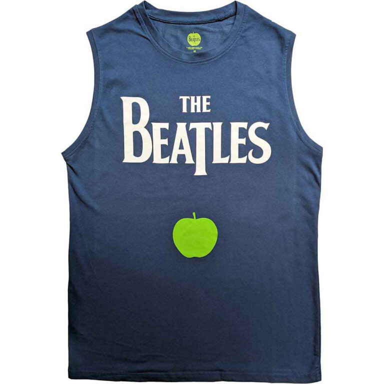 The Beatles Drop T Logo & Apple Denim Blue T-Shirt