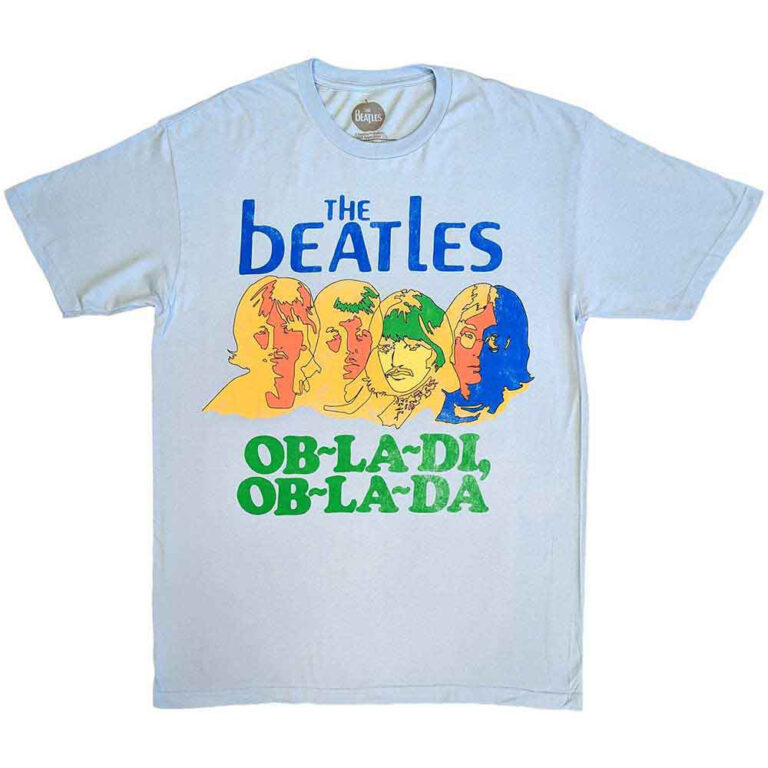 The Beatles Vintage Ob La Di Pale Blue Back Print T-Shirt