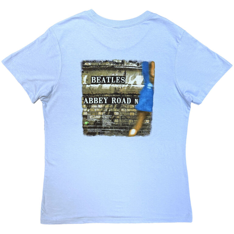 The Beatles Vintage Abbey Road Light Blue Back Print Ladies T-Shirt