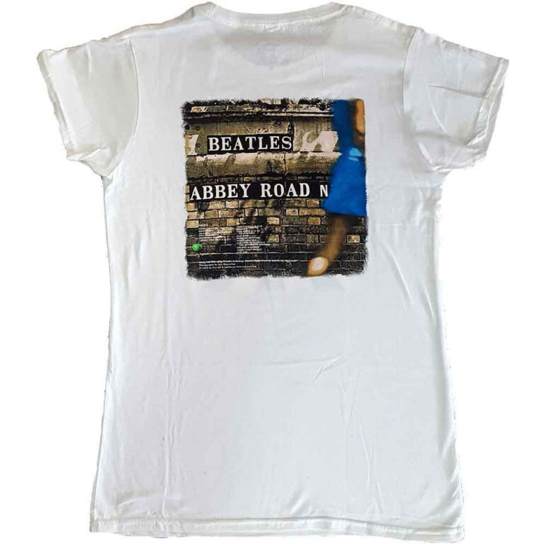 The Beatles Vintage Abbey Road White Back Print Ladies T-Shirt