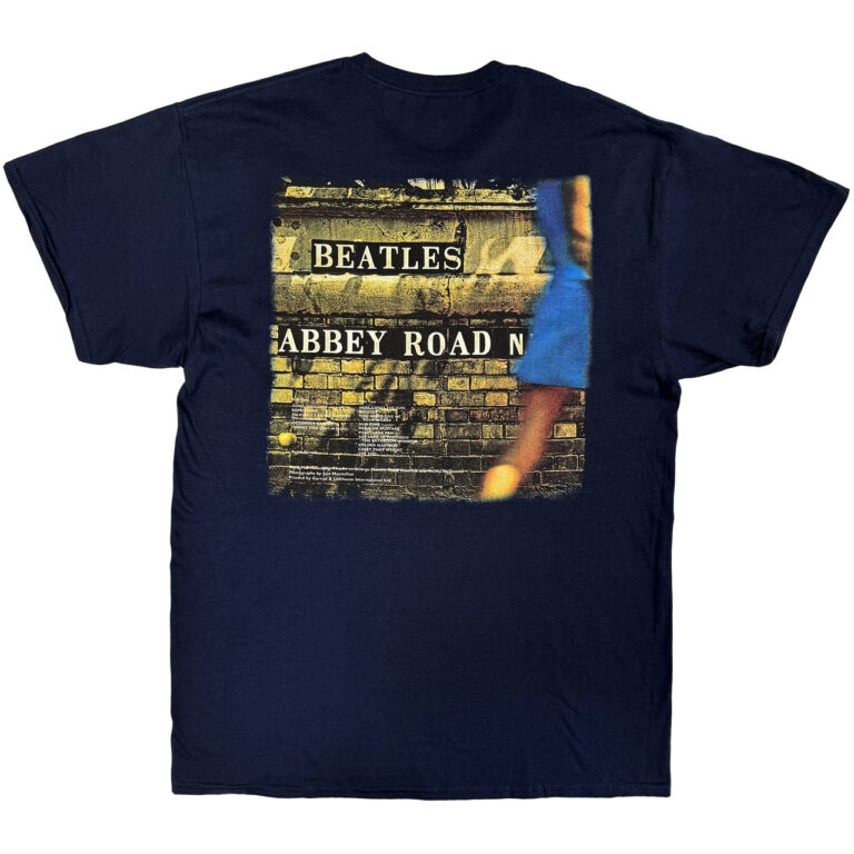 The Beatles Vintage Abbey Road Navy Blue Back Print T-Shirt