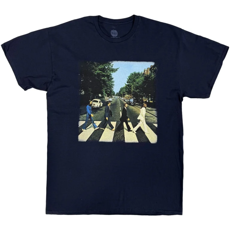 The Beatles Vintage Abbey Road Navy Blue Back Print T-Shirt