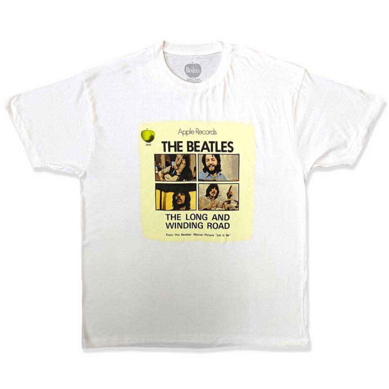 The Beatles Vintage Long & Winding Road White Back Print T-Shirt