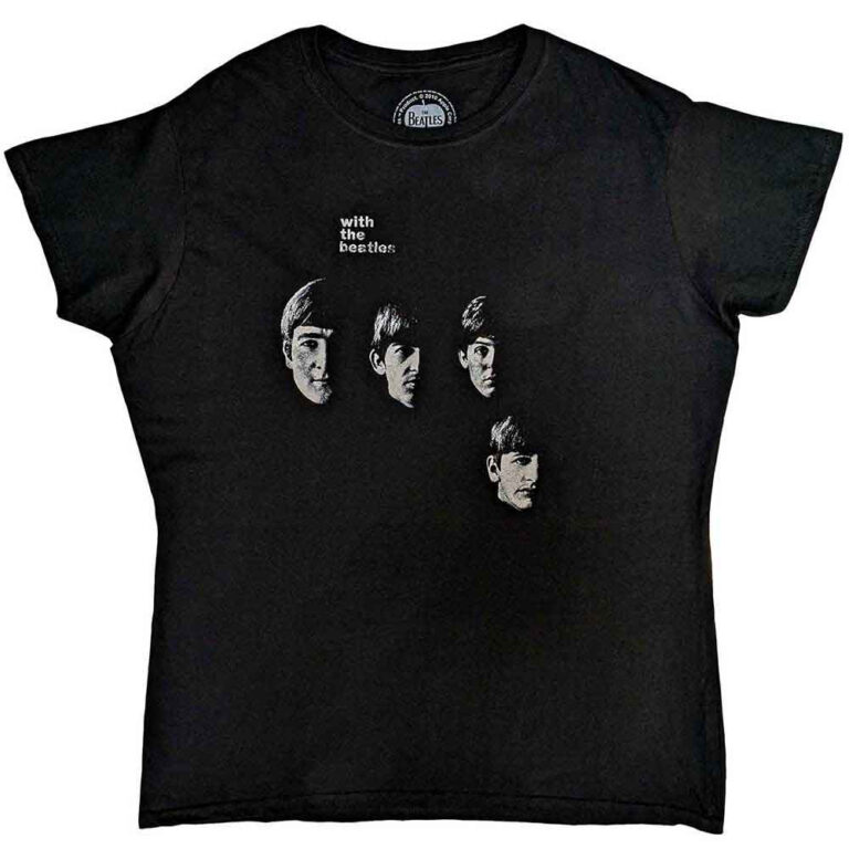 The Beatles With The Beatles Black Back Print Ladies T-Shirt