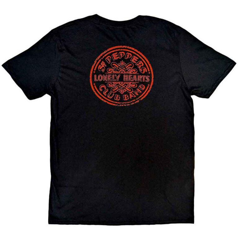 The Beatles Vintage Sgt Pepper Black Back Print T-Shirt