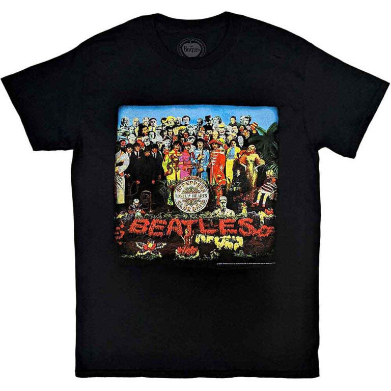 The Beatles Vintage Sgt Pepper Black Back Print T-Shirt