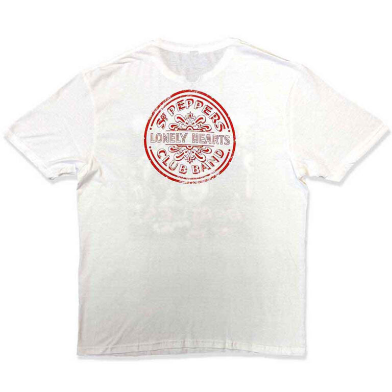 The Beatles Vintage Sgt Pepper White Back Print T-Shirt