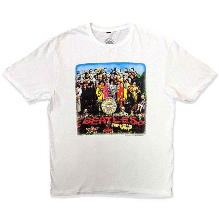 The Beatles Vintage Sgt Pepper White Back Print T-Shirt