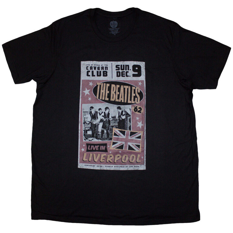 The Beatles Live in Liverpool Black Ladies T-Shirt
