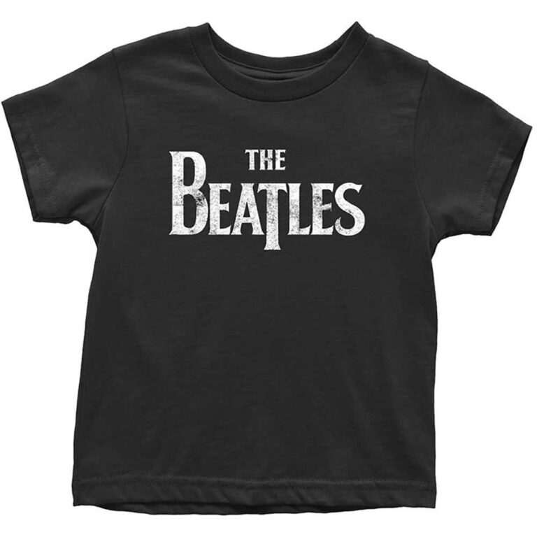 The Beatles Drop T Logo Black Kids Toddler T-Shirt